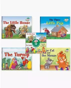 Читаем вместе. Сборник сказок. Уровень 1 (CD+4 книги: Теремок, Три поросенка, Репка, Кошка и мышка)
