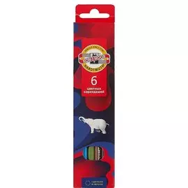 Цветные карандаши Koh-I-Noor «Элефант», 6 штук