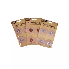 Цветы двуслойные с бусинами Paper Flower, в ассортименте, 6 видов (11-21984-B30)