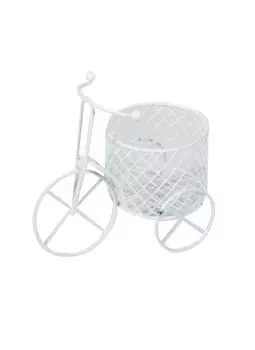 Декоративные элементы из металла Велосипед с круглой корзинкой, белый (11093902)