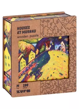 Деревянный пазл с двухслойной крышкой Дома в Мурнау М, 200 деталей