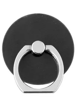 Держатель-кольцо для телефона черный (металл) (коробка)