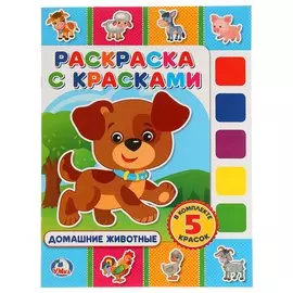 Домашние животные. (раскраска с красками).