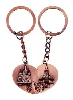 Двойной брелок-сердце «Москва»
