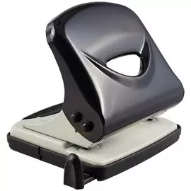 Дырокол 35 листов "U35", металл, черный, к/к