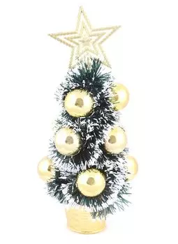 Елка декоративная с шариками в корзиночке (пластик) (30 см)