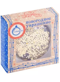 Елочный шар НГ медальон Месяц и звезды (черный) (стекло) (8,5х8)
