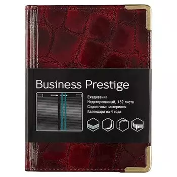 Ежедневник Listoff Prestige Grand croco бордовый, недатированный, А6