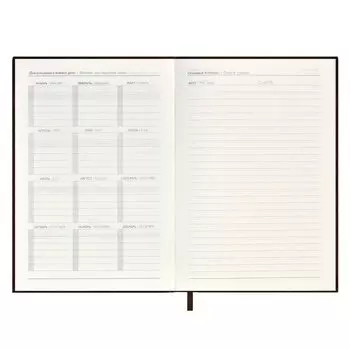 Ежедневник недат. А5 160л лин. "ТИВОЛИ КОРИЧНЕВЫЙ" тв.переплёт, иск.кожа, тиснение фольгой, ляссе, подар.карт.коробка с ПВХ-крышкой