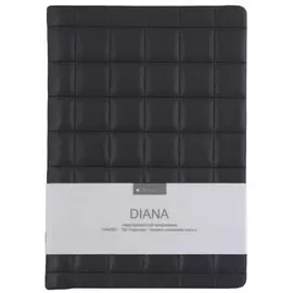 Ежедневник недат. А5 96л "Diana" черный, иск.кожа, тв.переплет, обл.поролон, тонир.блок, ляссе