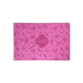 Еженедельник дат. 2023г. 160*105 64л "Berries" сиреневый, горизонтальный, иск.кожа, интегр.переплет, декор.тиснение, ляссе