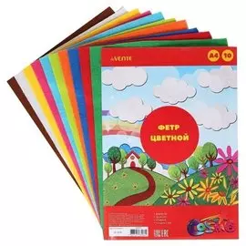 Фетр цветной "deVENTE. Яркие цвета" A4, 10 цветов