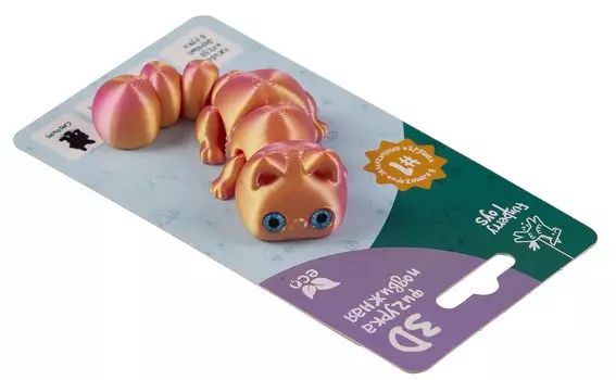 Фигурка 3D Котёнок Мяф (пластик) (11х4)