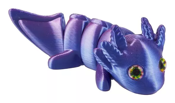 Фигурка 3D Малыш аксолотль (пластик) (11х5) (405)