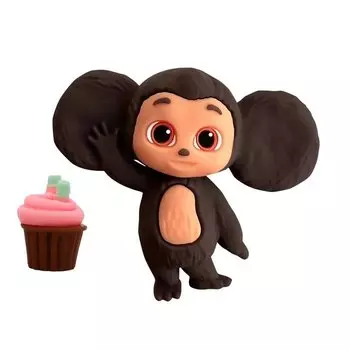 Фигурка Чебурашка, с аксессуаром вишневый маффин, Funky Toys, (4х11х13), (CHE2403-4)