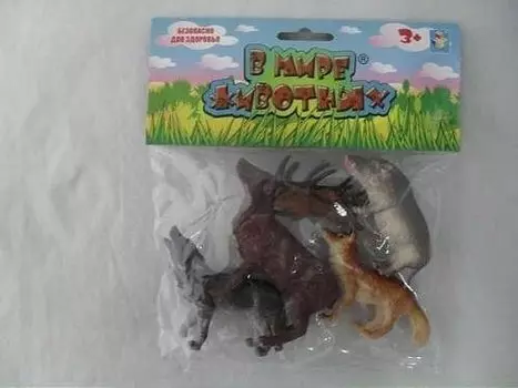 Фигурки 1TOY/Вантой, В мире животных Дикие животные России" 12см. 5шт.пак.с хед., в ассорт."