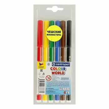 Фломастеры 06цв трехгранные, пл/уп, подвес, Centropen