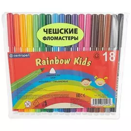 Фломастеры 18цв "Радуга", пл/уп, Centropen