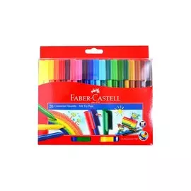 Фломастеры 20цв "Connector", смываемые, соединяемые колпачки, к/к, подвес, Faber-Castell