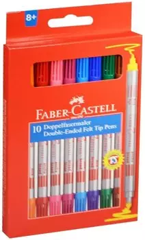 Фломастеры двухсторонние, 10 цв., Faber-Castell