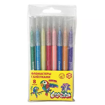 Фломастеры Каляка-Маляка, с блёстками 8 цветов