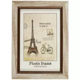 Фоторамка «Светлая рогожка с тёмной каймой», 10 х 15 см