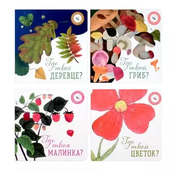 Где твой цветок? Где твой гриб? Где твоя малинка? Где твое деревце? (комплект из 4-х книг)