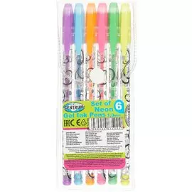 Гелевые ручки, 6 неоновых цветов