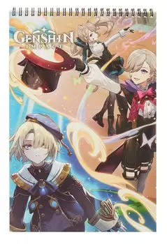 Геншин. Творческий блокнот cо стикерами A4. Лени и Фремине