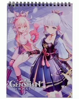 Геншин. Творческий блокнот cо стикерами и переводными татуировками A5. Сад белой цапли