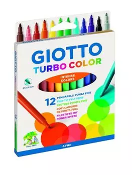 GIOTTO TURBO COLOR Фломастеры 12 цветов