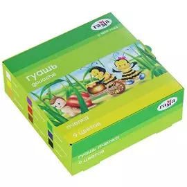 Гуашь, Гамма, Пчелка, 9цв, 20мл