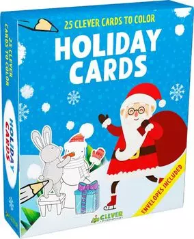 Holiday Cards (25 новогодних открыток-раскрасок)