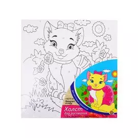 Холст для рисования по номерам "Кошечка в саду"