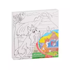 Холст для рисования "Зайчик и лиса"