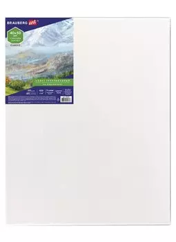 Холст на подрамнике 40*50см, грунт., 45%хлоп., 55%лен, среднее зерно, BRAUBERG ART CLASSIC