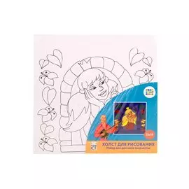 Холст с красками 15х15 "Бременские музыканты"