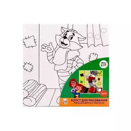 Холст с красками 15х15 "Простоквашино"