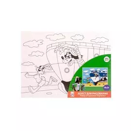 Холст с красками 18х24 "Ну, погоди!"