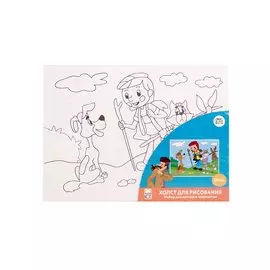 Холст с красками 18х24 "Простоквашино"