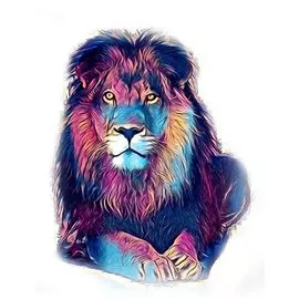 Холст с красками по номерам 30х40см ТМ Рыжий кот (в коробке) (17цв.) Разноцветный лев (Арт. Х-2931)