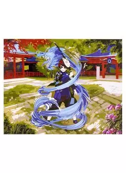 Холст с красками по номерам "Аниме. Водяной дракон", 30 х 40 см