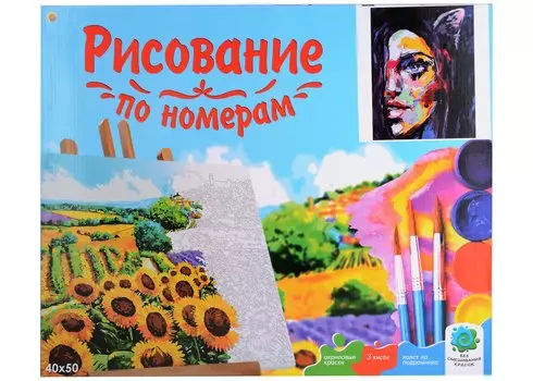 Холст с красками по номерам "Девушка с ушками", 40 х 50 см