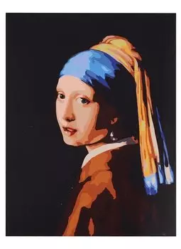 Холст с красками по номерам на подрамнике "Вермеер. Девушка с жемчужной серёжкой", 40 х 50 см