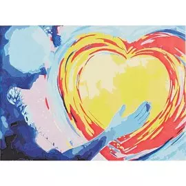 Холст с красками по номерам "Большое сердце", 22 х 30 см