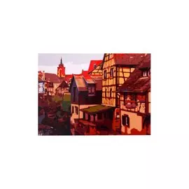 Холст с красками по номерам "Город Кольмар. Франция"
