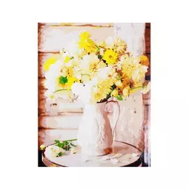 Холст с красками по номерам "Красивый белый букет", 40 х 50 см