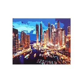 Холст с красками по номерам "Огни ночного города", 30 х 40 см