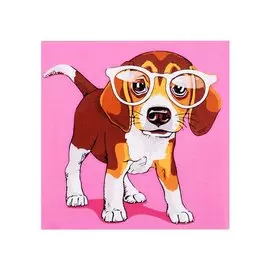 Холст с красками по номерам "Серъезная собачка", 20 х 20 см
