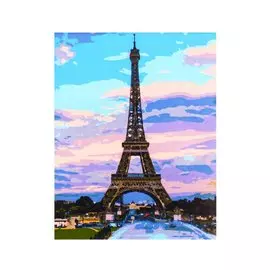 Холст с красками по номерам "Среди Парижа на закате", 30 х 40 см